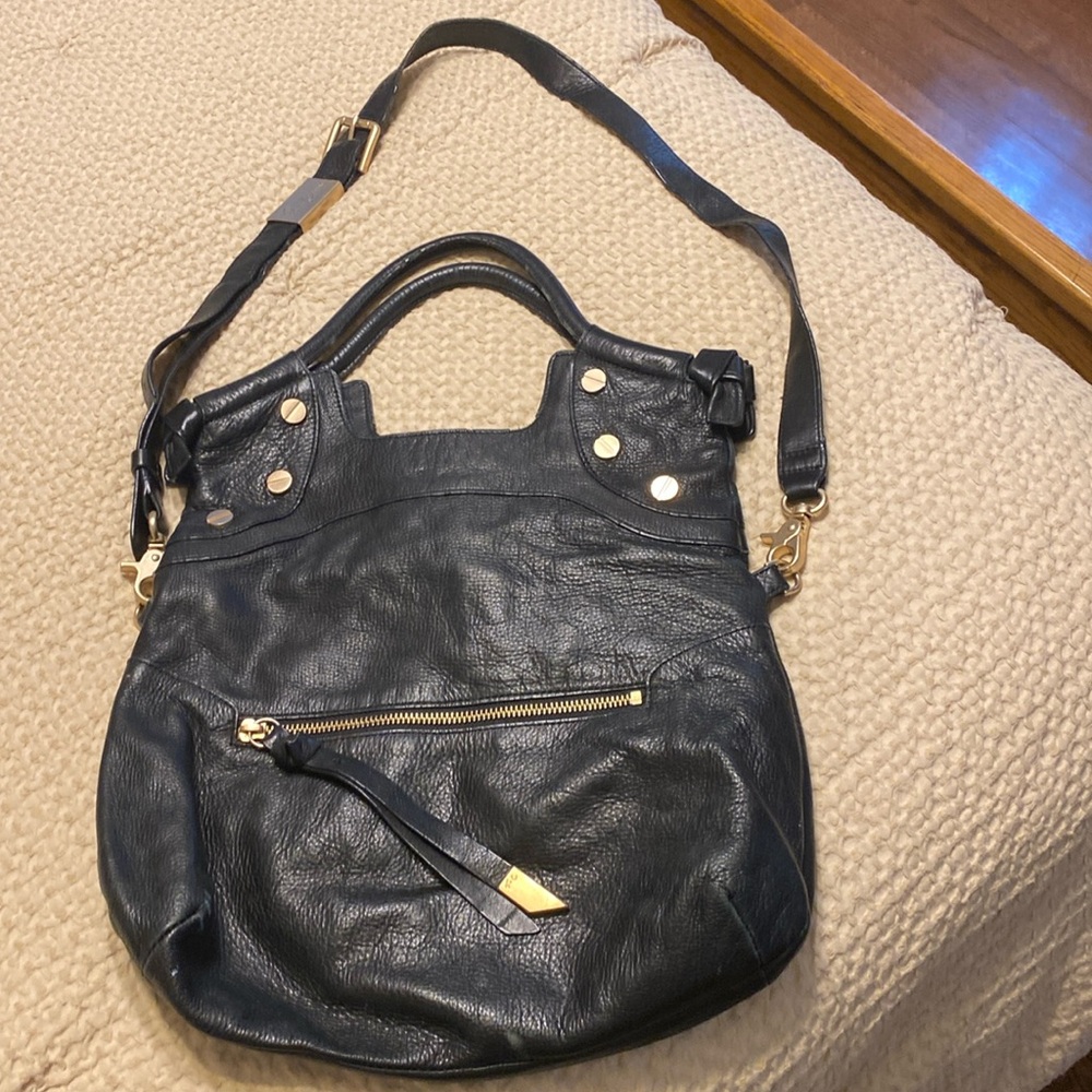 Black leather Cross Body bag